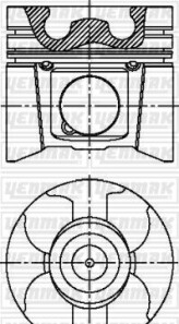 Поршень с кольцами і пальцем (размер отв. 89,00/ STD) Renault MASTER 2.5dCi 03- (4цил.) (G9U 720/724/730/750/754 115PS) - YENMAK 31-04159-000