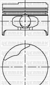 Поршень с кольцами і пальцем (размер отв. 79.5 / STD) RENAULT LOGAN 1.6 (3-й, 4-й цл.) (K7M.702/703/720/744/745/746) - YENMAK 31-04166-000