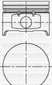 Поршень с кольцами і пальцем (размер отв. 79,50/ STD) RENAULT LOGAN 1.4 04- (4цл.) (K7J) - YENMAK 31-04169-000