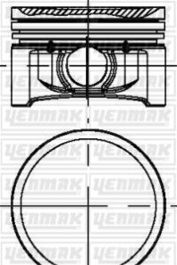 Поршень с кольцами і пальцем (размер отв. 69.00/ STD) RENAULT Clio, Logan, 1,2 (D4F 740-728-730 75PS) - YENMAK 31-04184-000
