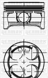 Поршень с кольцами і пальцем CHEVROLET Aveo 1.2 (размер отв. 73.4 / STD) (A 12XER Euro V) - YENMAK 31-04196-000