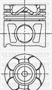 Поршень с кольцами і пальцем (размер отв. 83.00/STD) OPEL Astra J 2.0CDTI -15 (4цл.) (A 20DTH) - YENMAK 31-04197-000