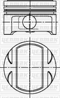 Поршень с кольцами і пальцем (размер отв. 81,60/STD) OPEL OMEGA B 2.5 (6 цил.) (C 2.5XE / X2.5XE V6 24Valve Ecotec) - YENMAK 31-04218-000