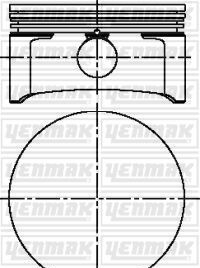 Поршень с кольцами і пальцем (размер отв. 80.5 / STD) Opel Astra G 1.8 (4цл.) (X 1.8 XE1, Z 1.8 XE, Z 1.8 XEL) - (630451, 9118170) YENMAK 31-04219-000