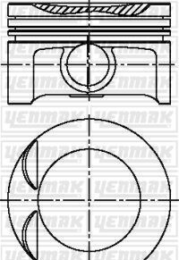 Поршень с кольцами і пальцем (размер отв. 81,60 / STD) Opel ASTRA 1.8 (4 цл.) (C 18 XE / C 18 XEL / X 18 XE) - YENMAK 31-04223-000