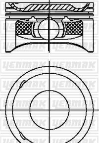 87,50 mm. поршень с пальцем,с кольцами - YENMAK 3104232000