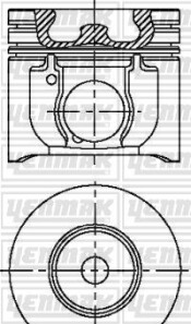 Поршень с кольцами і пальцем (размер отв. 89.91/STD) FORD Transit 2.4TDE 01- (DOFA, V 184 TDI Duratorq) - YENMAK 31-04250-000