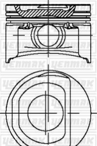 Citroen поршень с кольцами і пальцем (размер отв. 72,0 /std) fiat doblo 1.4 (4цл.) (350.a1.000 euro 4 benzin) - YENMAK 31-04266-000