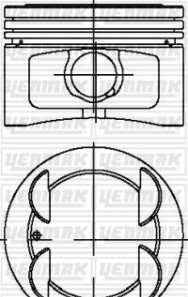 Поршень с кольцами і пальцем (размер отв. 86.4 / STD) FIAT PALIO 1.6 (4цл.) (182B6000 16V 103PS) - YENMAK 31-04269-000