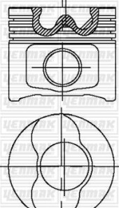 Поршень с кольцами і пальцем (размер отв. 82 / STD) Opel VECTRA C 1.9CDTi (4цл.) (AR 37101, 939 A1.000, M 724 MT 19.Z, M 724 RT 19 /…) - YENMAK 31-04281-000