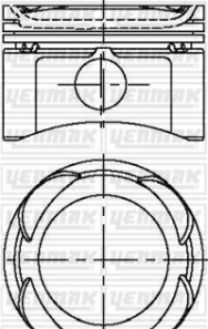 Поршень с кольцами і пальцем (размер отв. 70.8 / STD) FIAT Bravo 1.2 (4цл) (188 A5.000 80PS) - YENMAK 31-04287-000