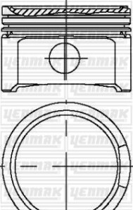 Поршень с кольцами і пальцем (размер отв. 81.01 / STD) VW 1.8T 20V (4цл.) (AMB, APP, ARX, ARY, AUM, AUM, AUQ, AVJ, AWM, AWP, …) - YENMAK 31-04299-000