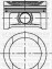 Поршень с кольцами і пальцем (размер отв. 81.01/STD) VW, SKODA, AUDI 1.6 94- (ADP/ AEH / AEK /AKL /AHL) - (050107065F) YENMAK 31-04307-000 (фото 1)