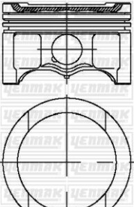 Поршень с кольцами і пальцем (размер отв. 81.01/STD) VW Caddy 1.6 Golf V/VI 1.6 (4ц.) (BFQ) - (06A107065BN, 06A107103BH, 06A107103BJ) YENMAK 31-04316-000 (фото 1)