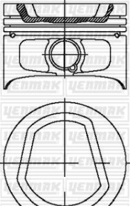 Поршень с кольцами і пальцем VW Polo 1.6i (размер отв. 76.51 / STD) (AEE-ALM) - YENMAK 31-04321-000