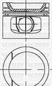 Поршень с кольцами і пальцем (размер отв. 81.01 / STD) VW T4 2.0, 2.5 (4/5 цл.) (AAC / AAF / AEU) - (044107065H) YENMAK 31-04328-000