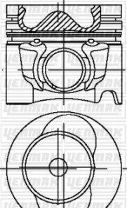 Поршень с кольцами і пальцем (размер отв. 81.01/STD) VW LT 2.5TDI -06 (AVR Turbo VGT, Inter cool 109PS) - (074107065R) YENMAK 31-04338-000