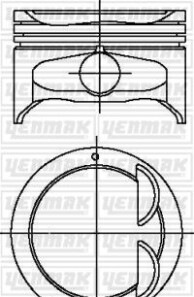 Поршень с кольцами і пальцем (размер отв. 76.5 / STD) (DOCH 1.6) - YENMAK 31-04446-000