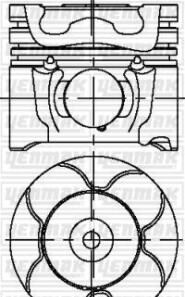 Поршень с кольцами і пальцем (размер отв. 75.00/STD) CITROEN Berlingo 1.6HDi 04- (DV6 TD/TED) - YENMAK 31-04498-000