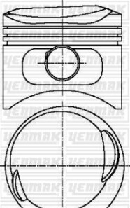 Поршень с кольцами і пальцем (размер отв. 84.00/STD) BMW E28 525 i (M 20 B 25 M,E) (6ц.) - YENMAK 31-04600-000