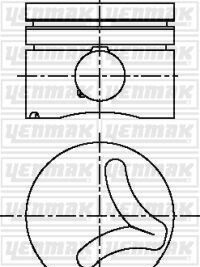 Поршень з кільцями і пальцем (розмір отв. 80,00/STD) BMW 318/325/525/725 2.5 92-, OPEL Omega B 2.5TD (M41, M51 D25WA Turbo, Intercooler) - YENMAK 31-04613-000