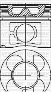 Поршень с кольцами і пальцем (размер отв. 84 / STD) (M57 D30, M47D20R, TD6) - YENMAK 31-04615-000