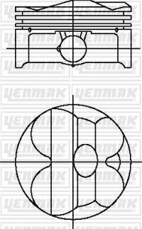 Поршень з кільцями і пальцем (розмір отв. 82.01 / STD) BMW E90 323/325 E60 523/525 F10 (N52 B25 OL / N52 B25 UL) - YENMAK 31-04619-000