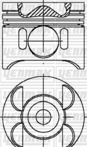 Поршень с кольцами і пальцем (размер отв. 88.01 / STD) (OM 646.986 Euro 4 88/109/129/150 PS) - YENMAK 31-04692-000