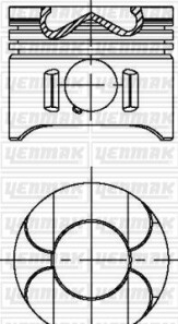 Поршень с кольцами і пальцем (размер отв. 88 / STD) DB Sprinter 413CDI (4-6цл.) (OM 646 951/961/962/963/982/983 OM 647 961/981 OM 6…) - YENMAK 31-04697-000