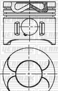 Поршень с кольцами і пальцем (размер отв. 88.01 / STD) DB W202/W210/W211 200-320CDI (OM611 DE22 LA OM612 DE27 LA OM613) - YENMAK 31-04718-000