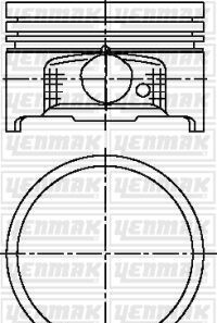 Поршень с кольцами і пальцем (размер отв. 72,00/STD) CITROEN Berlingo 1,1 96- (4ц.) (TU 1 JP) - YENMAK 31-04927-000