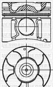 Opel поршень с кольцами і пальцем (размер отв. 79,0/std) astra h, combo, meriva, 1.7cdti 03- - YENMAK 39-04233-000