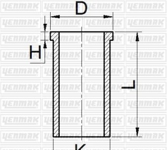 Гильза цилиндра (размер отв. 86.40/STD) 90,05*127,00*5,00*91,00 FIAT Fiorino, Scudo 1,6 95-, CITROEN Jumpy 1,6 95-, PEUGEOT Expert 1,6 95- - YENMAK 51-65270-000