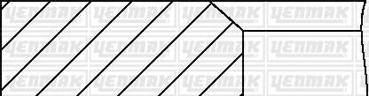 Комплект поршневих кілець (77,01/ +0,50) (1,75/2,0/3,0) AUDI, VW 1.6 TD 82-, 2,0TDI, 2.4TDI (4/5/6цл) - (68107305, 068198155C) YENMAK 91-09301-050 (фото 1)