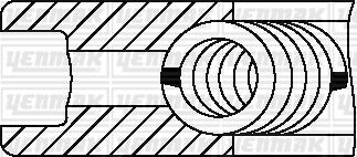 Комплект поршневих кілець (80,50/+0,50) (3,0/1,75/3,0) BMW 318/325/525/725 2.5 92-. OPEL Omega B 2.5TD - YENMAK 91-09613-050