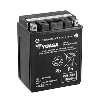 Мото 12v 12,6ah high performance mf battery agm (сухозаряжений) - YUASA YTX14AHL-BS