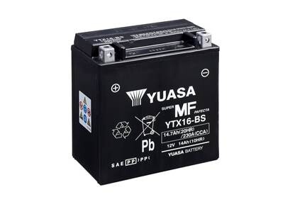 Мото 12v 14,7ah mf vrla battery (сухозаряжений) - YUASA YTX16-BS