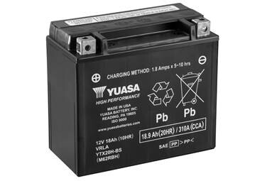 Мото 12v 18,9ah high performance mf vrla battery agm (сухозаряжений) - YUASA YTX20H-BS