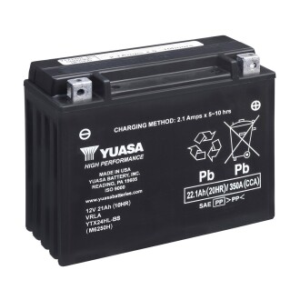 Мото 12v 22,1ah high performance mf vrla battery (сухозаряжений) - YUASA YTX24HL-BS