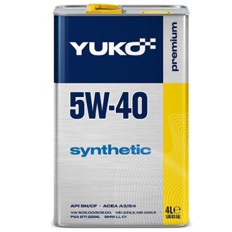 Моторна олива Synthetic 5W-40, 4 л - YUKO 21597