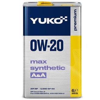 Моторна олива Max Synthetic 0W-20, 4 л - YUKO 22063