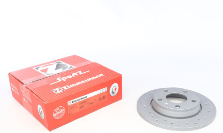 Тормозной диск задний Audi A4 00-08 (255x12) - (8E0615601D, 8E0615601Q) ZIMMERMANN 100.1244.52