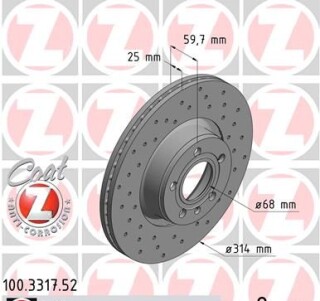 Фото 6 - Гальмівний диск ZIMMERMANN 100.3317.52
