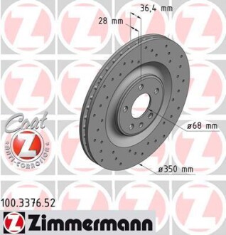 Тормозной диск - (4M0615601J, 4M0615601P) ZIMMERMANN 100337652