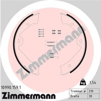 Колодки гальмівні барабанні к-кт - (95835292500, 7P0698525) ZIMMERMANN 10990.159.1