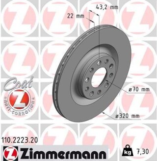 Тормозной диск - ((50546509)) ZIMMERMANN 110.2223.20