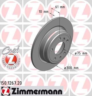 Диск гальмівний Coat Z - ZIMMERMANN 150126720