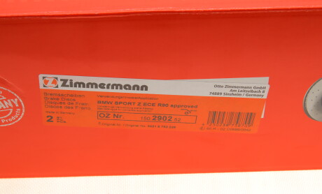 Фото 8 - Гальмівний диск ZIMMERMANN 150.2902.52 (150290252)