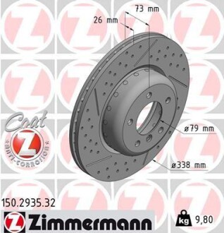 Гальмівний диск FORMULA F - ((34116786392)) ZIMMERMANN 150.2935.32