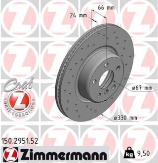 Диск гальмівний SPORT Z - (34116860907, 34116865713) ZIMMERMANN 150295152